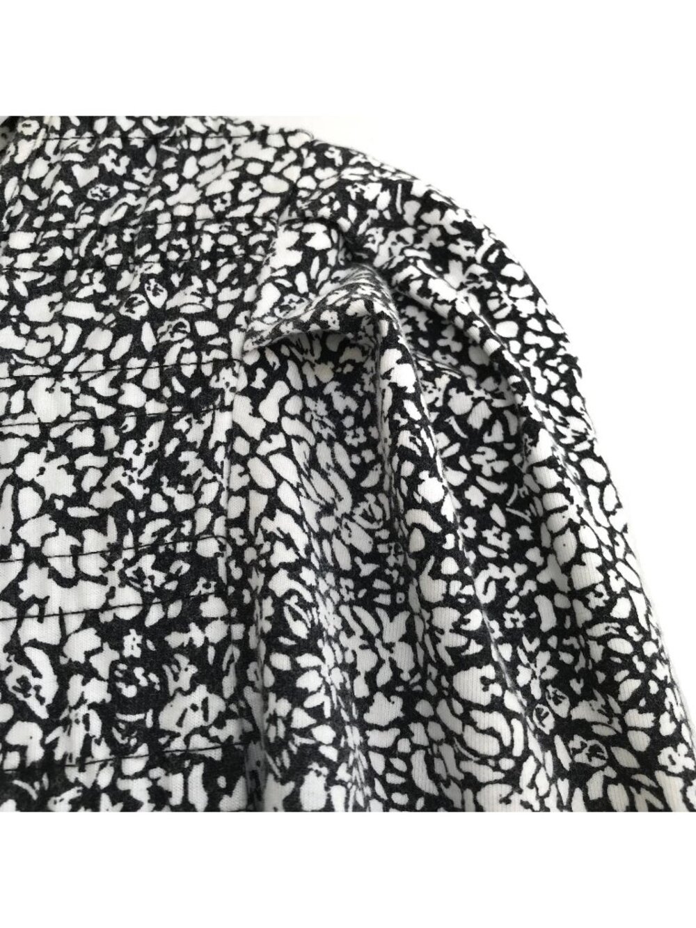 Parker Brooklyn Small Black White Cotton Puff Long Sleeve Smocked Mini Dress - Picture 5 of 12